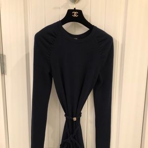 Chanel cashmere navy dress